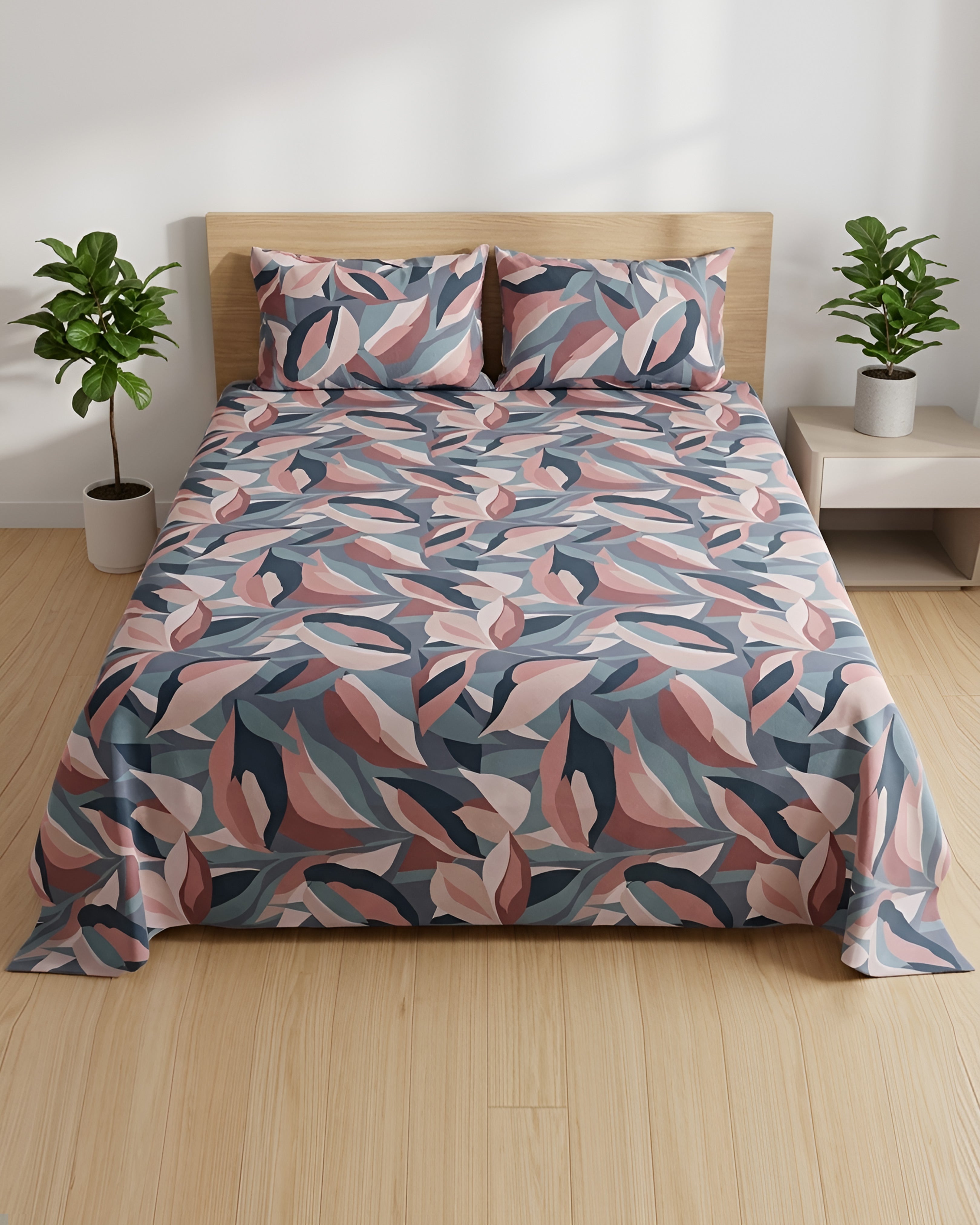 Dove 100% Cotton Printed Bedsheet (Double Bed) | Alba Collection