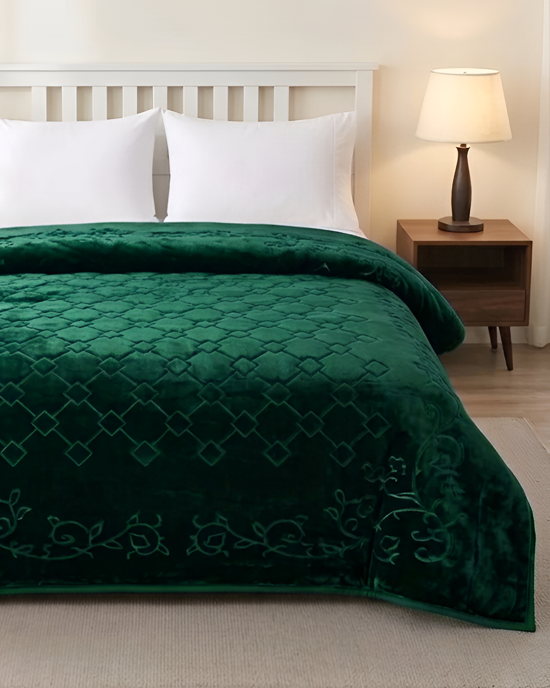 Moonlight Cloudy 4KG 2-Ply Double Bed Blanket - Jade