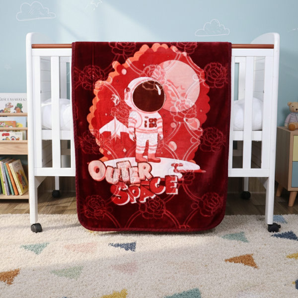 Tiny Tots Cot Cloudy Baby Blanket- Deep Red