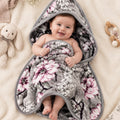 Precious 1-Ply Hood Baby Blanket - Soft Grey