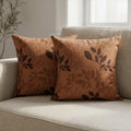 Printed Filled Cushions (Pair) - Ochre