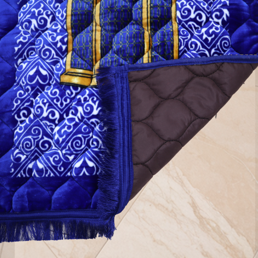 Kiswah Printed Prayer Mat-Regal Blue