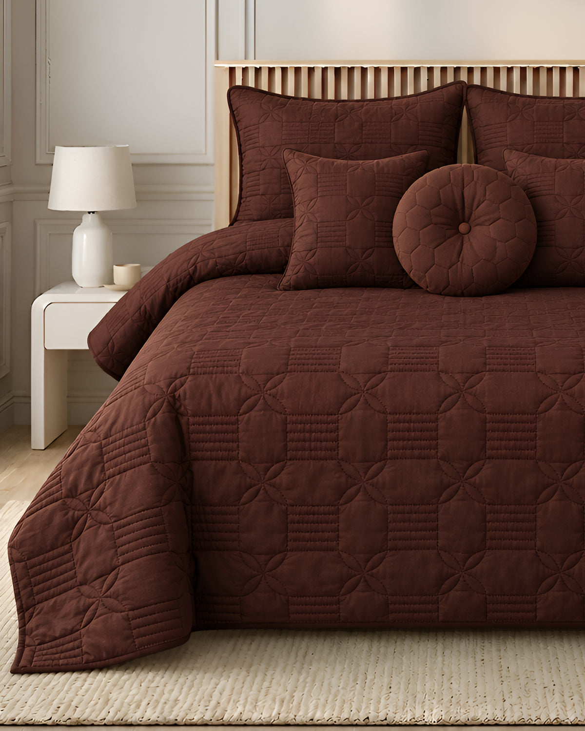 Aria 6 piece Bed Spread - Brown