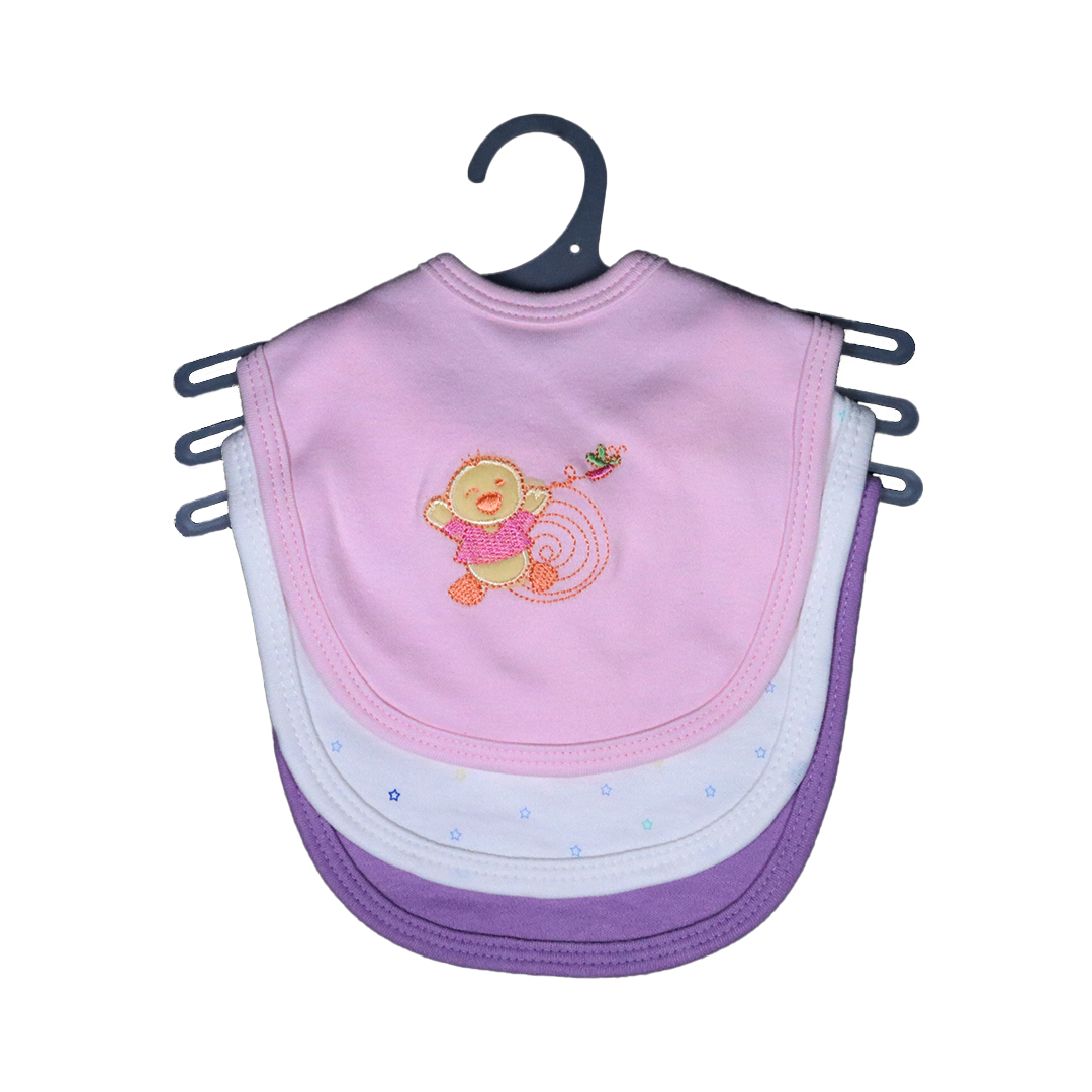 Pack of 3 Baby Bibs Set-PlumBlush