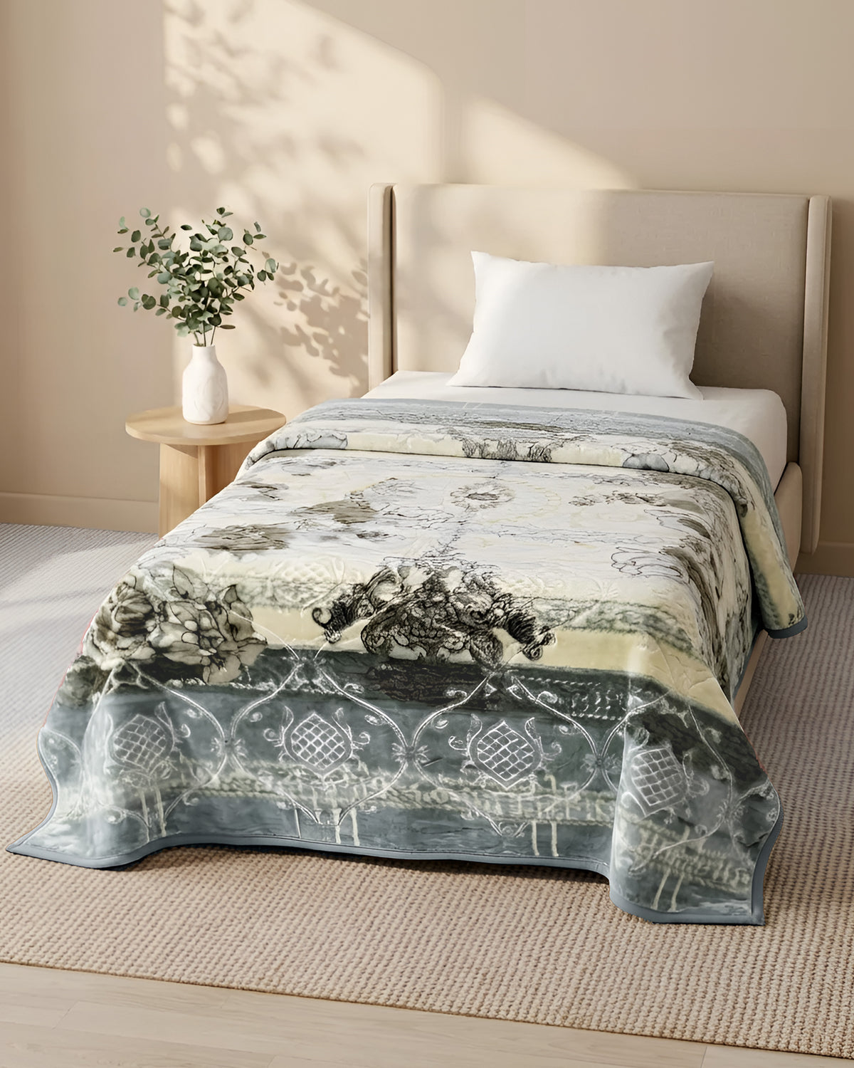 Emperor 2-Ply Single Bed 3 KG Blanket - Slate