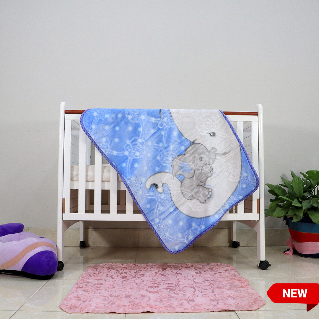Kitten Cot Cloudy Baby Blanket Blue Bliss