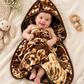 Precious 1-Ply Hood Baby Blanket - Espresso