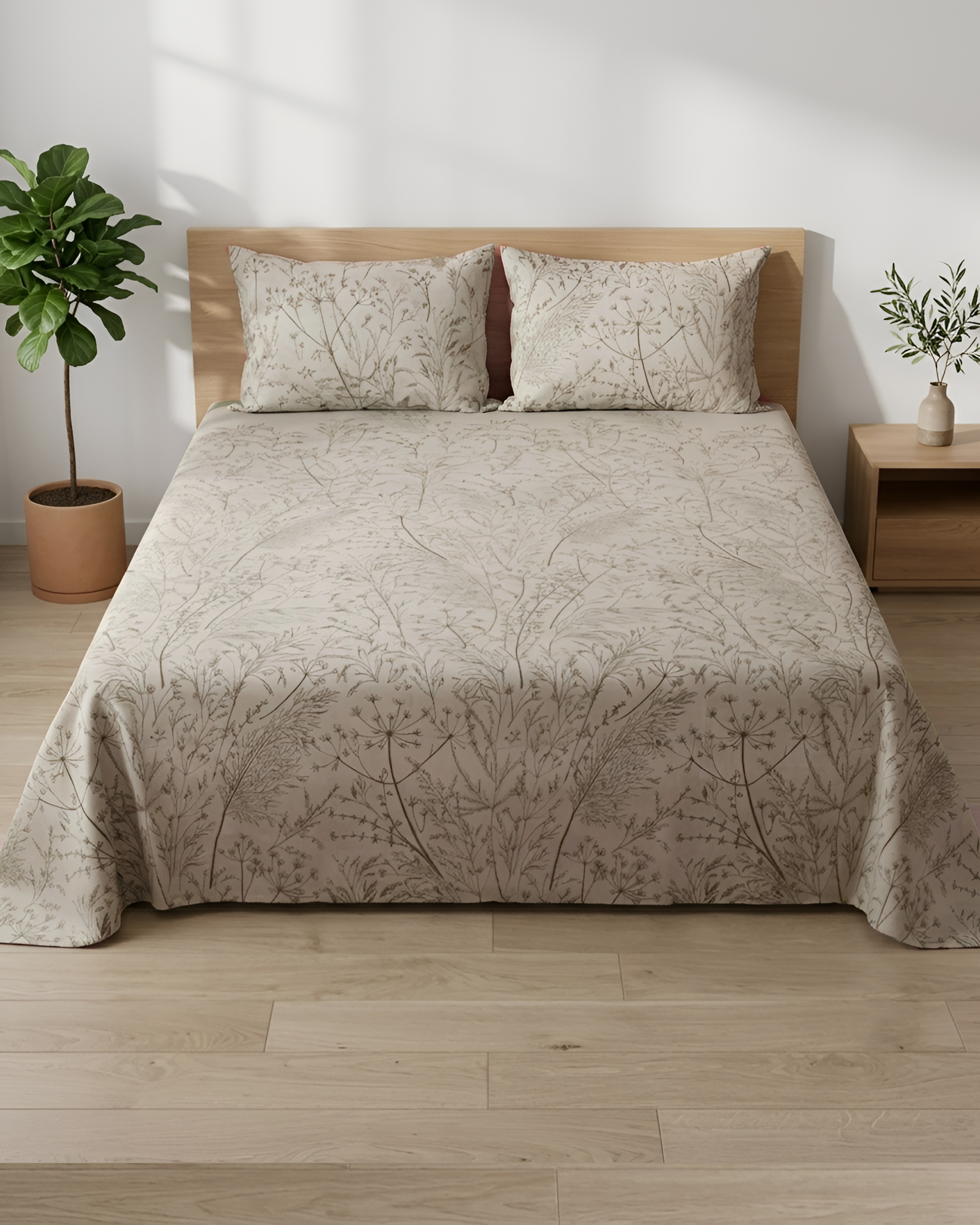 Zefyra 100% Cotton Printed Bedsheet (Double Bed) | Alba Collection