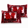 Printed Pillow Covers Pair - Claret