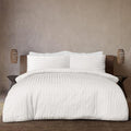 White Satin Stripe Duvet Cover Set