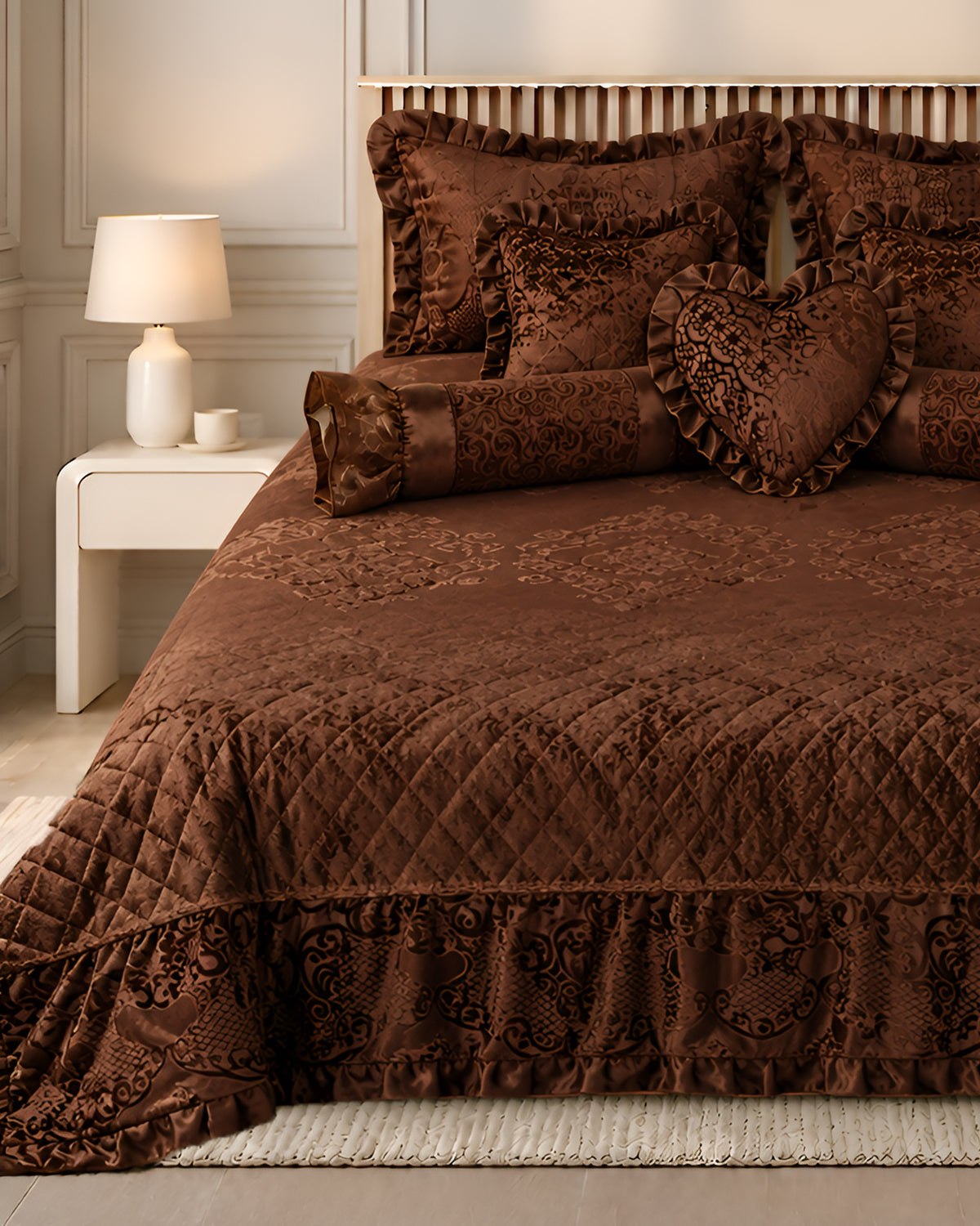 Sera 8 Pieces Bed Set - Mocha