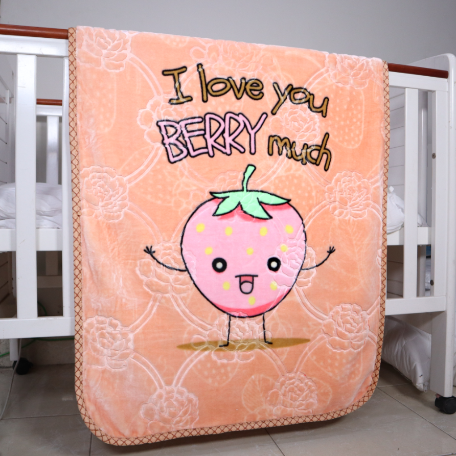 Tiny Tots Cot Baby Blanket- Berrypeach