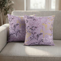 Printed Filled Cushions (Pair) - Mauve