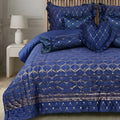 Maia Bed Set 9 Pieces- Blue