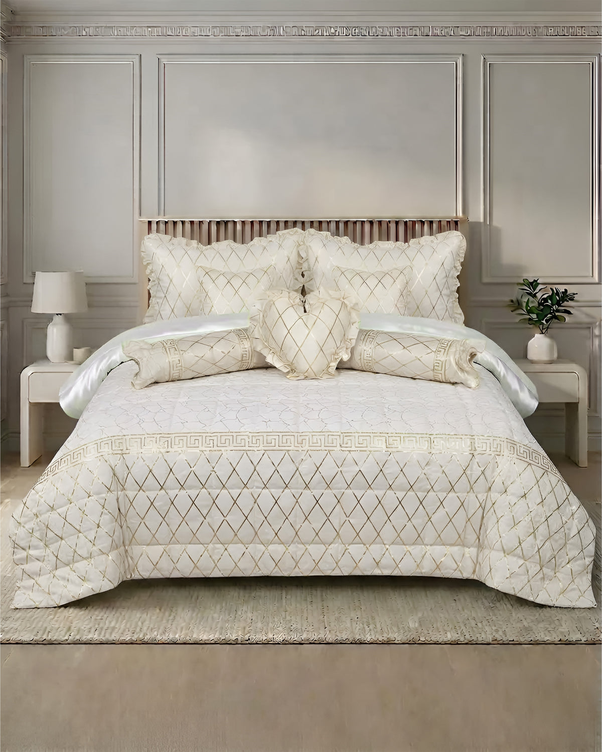 Maia Bed Set 9 Pieces- Cream