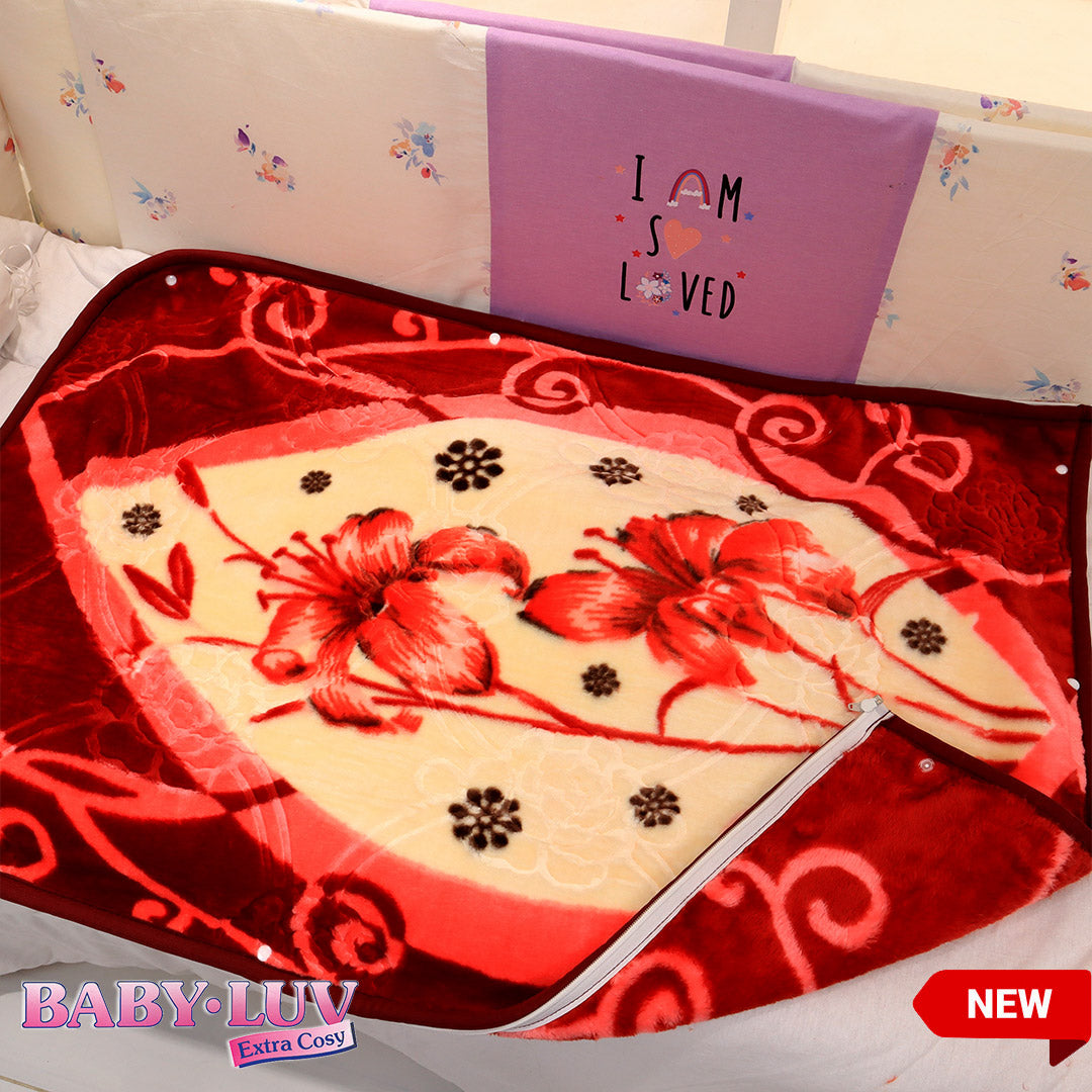 Baby Luv Baby Bed Blanket - Deep Red