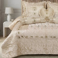 Ruby Silk 9 Piece Embroidered Bed Set -Cozy Pearl