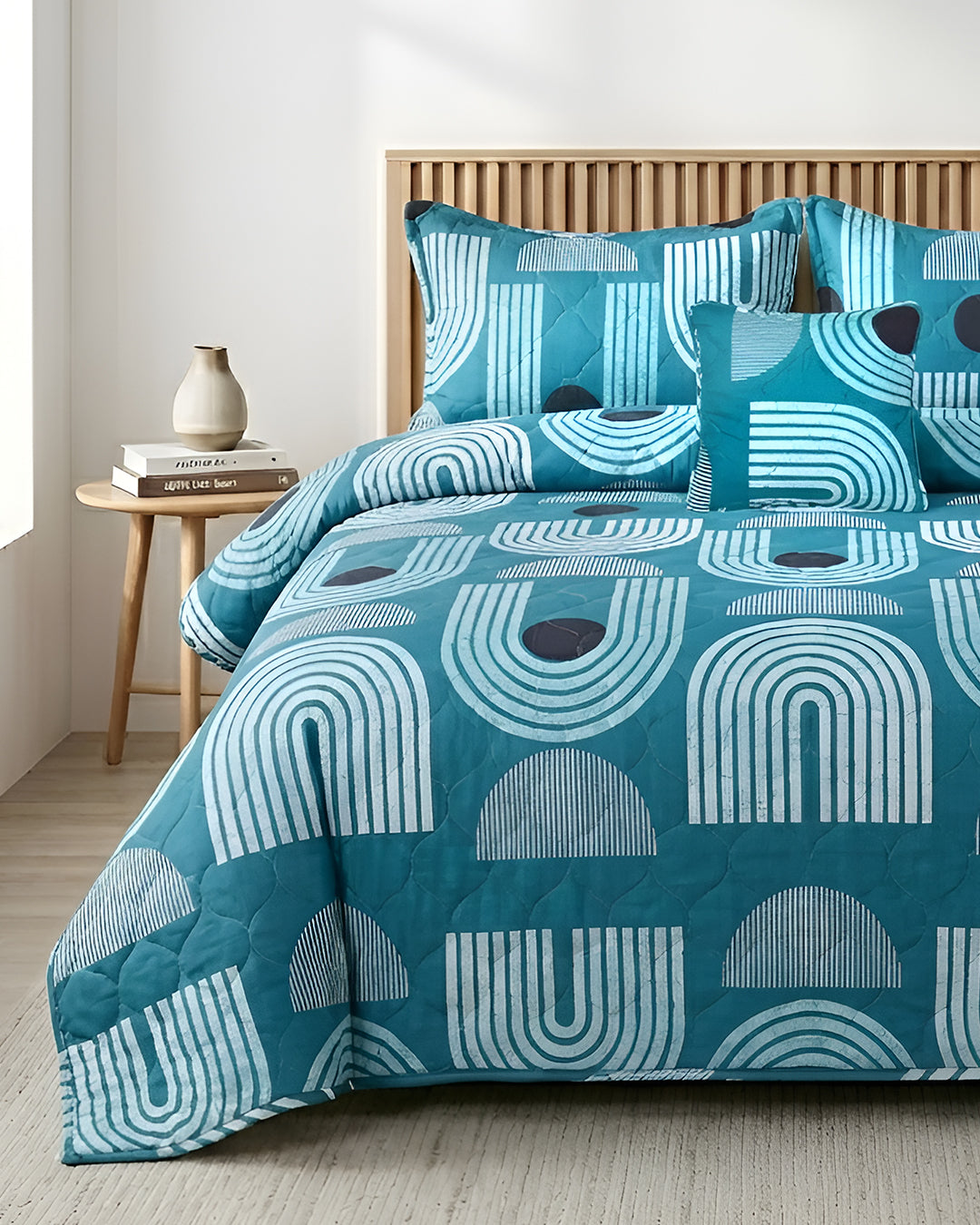 Fantasy 4 Pieces Bed Spread - Teal
