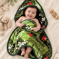 Precious 1-Ply Hood Baby Blanket - Parrot Green