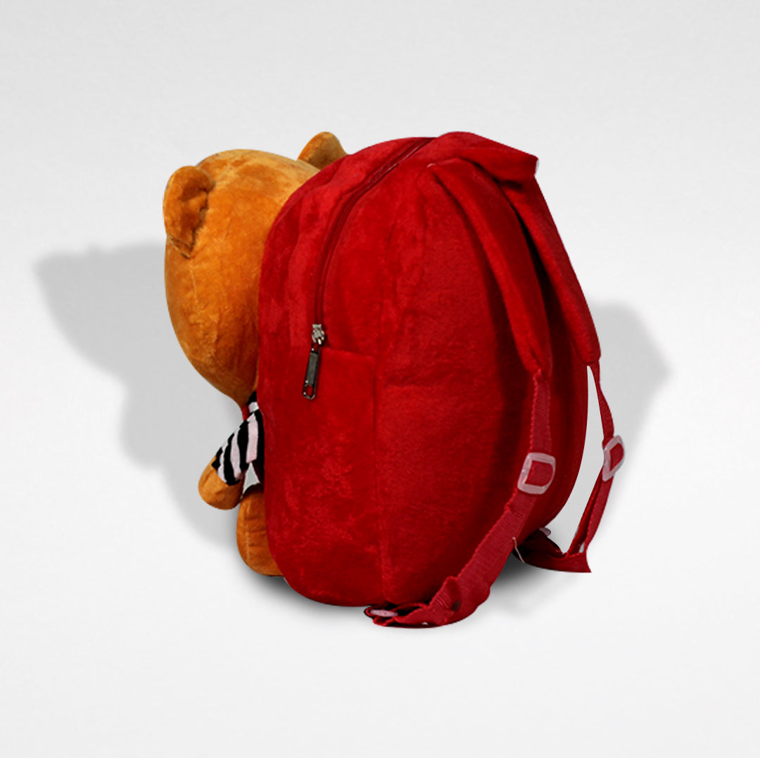 Kids Character Backpacks Bag- Red Teddy