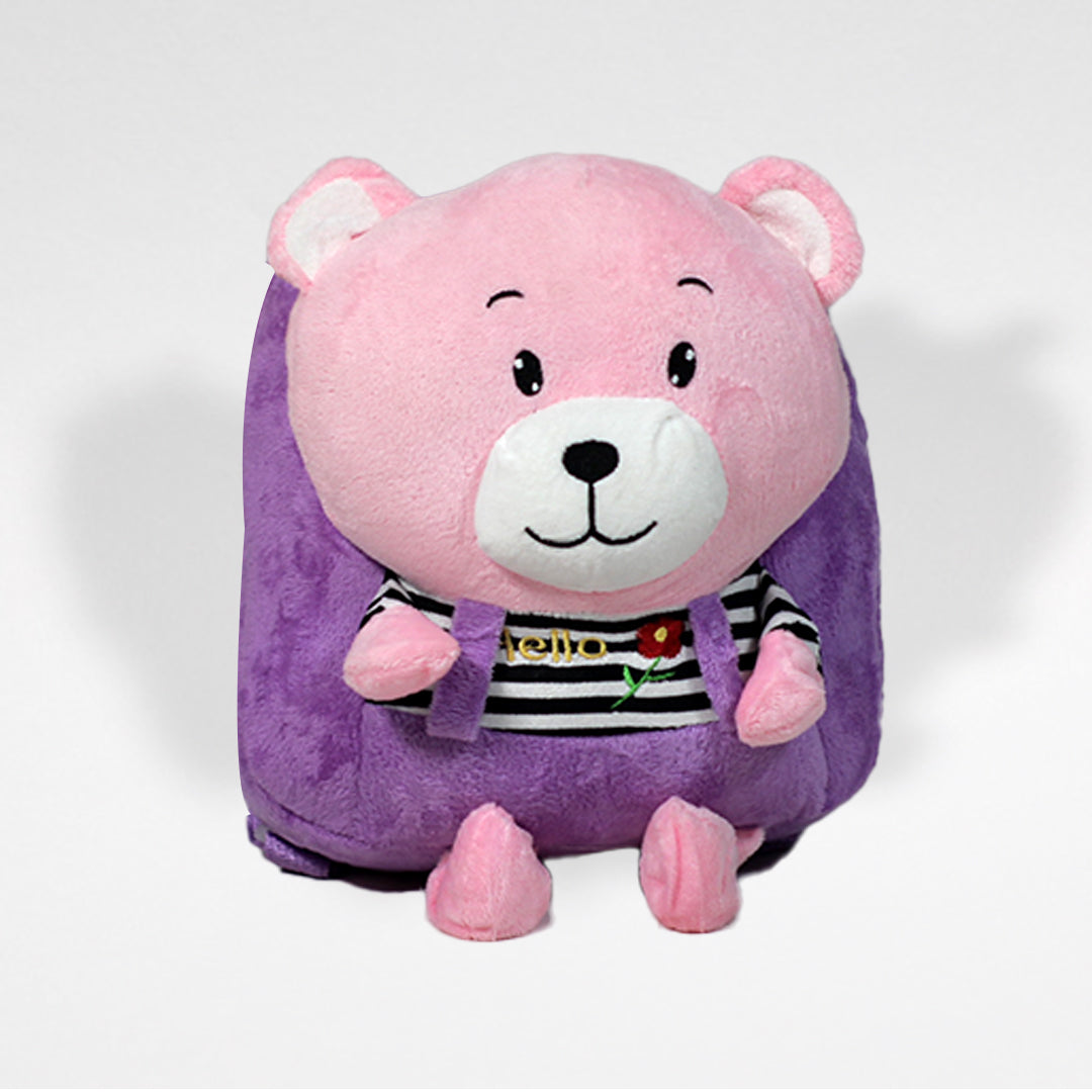 Kids Character Backpacks Bag- Purple Teddy