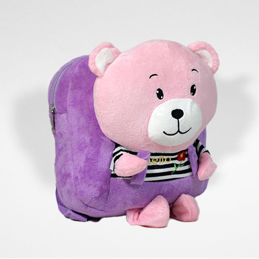 Kids Character Backpacks Bag- Purple Teddy