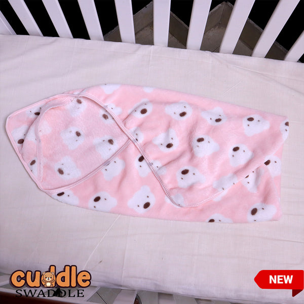 Cuddle Baby Swaddle Blanket with Hood-Pink