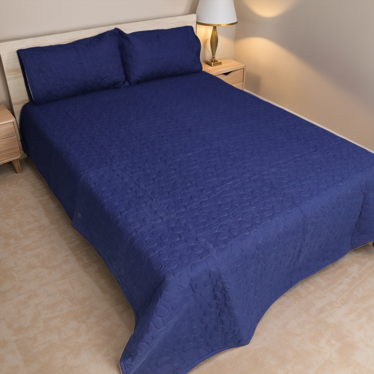 Valancia 3pcs BedSpread- Blue