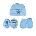 3 Pieces Baby Cap Set- Mom hug's Comfy-Blue