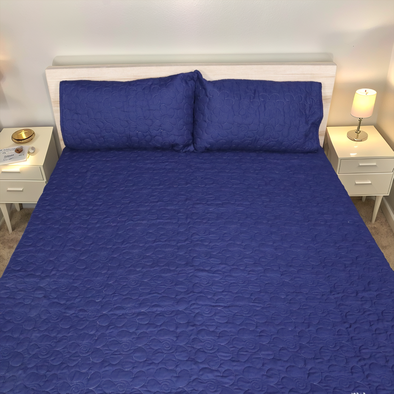 Valancia 3pcs BedSpread- Blue