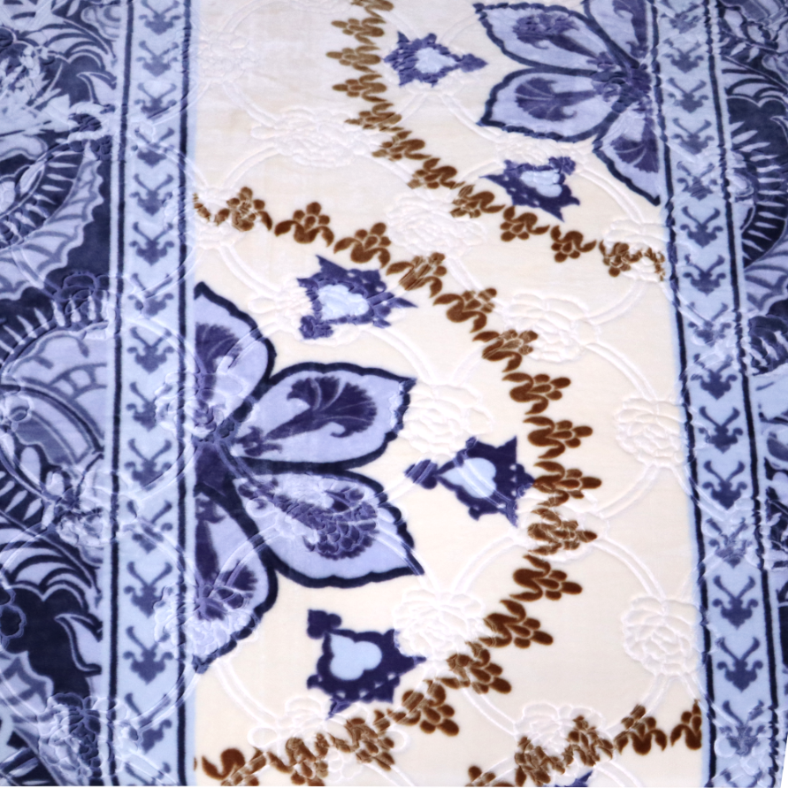 Trendy Double Bed Single Ply Blanket - Azure Gold