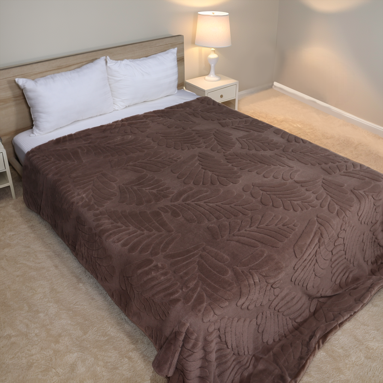 Rabbit Fur Throw Blanket - Brown