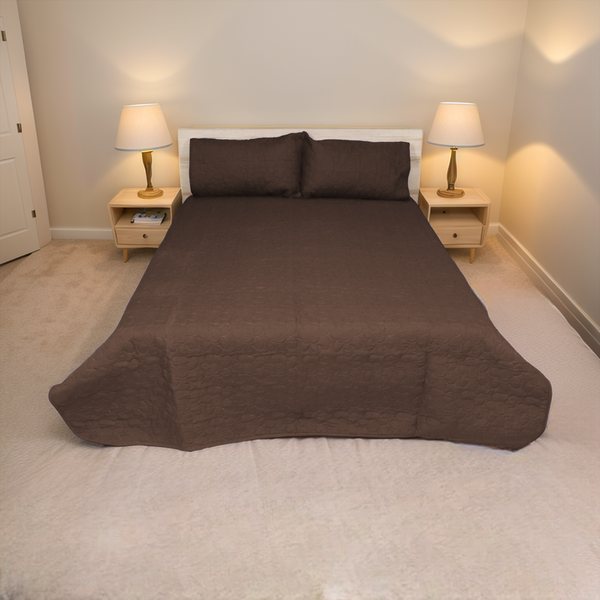 Valancia 3pcs BedSpread- Brown