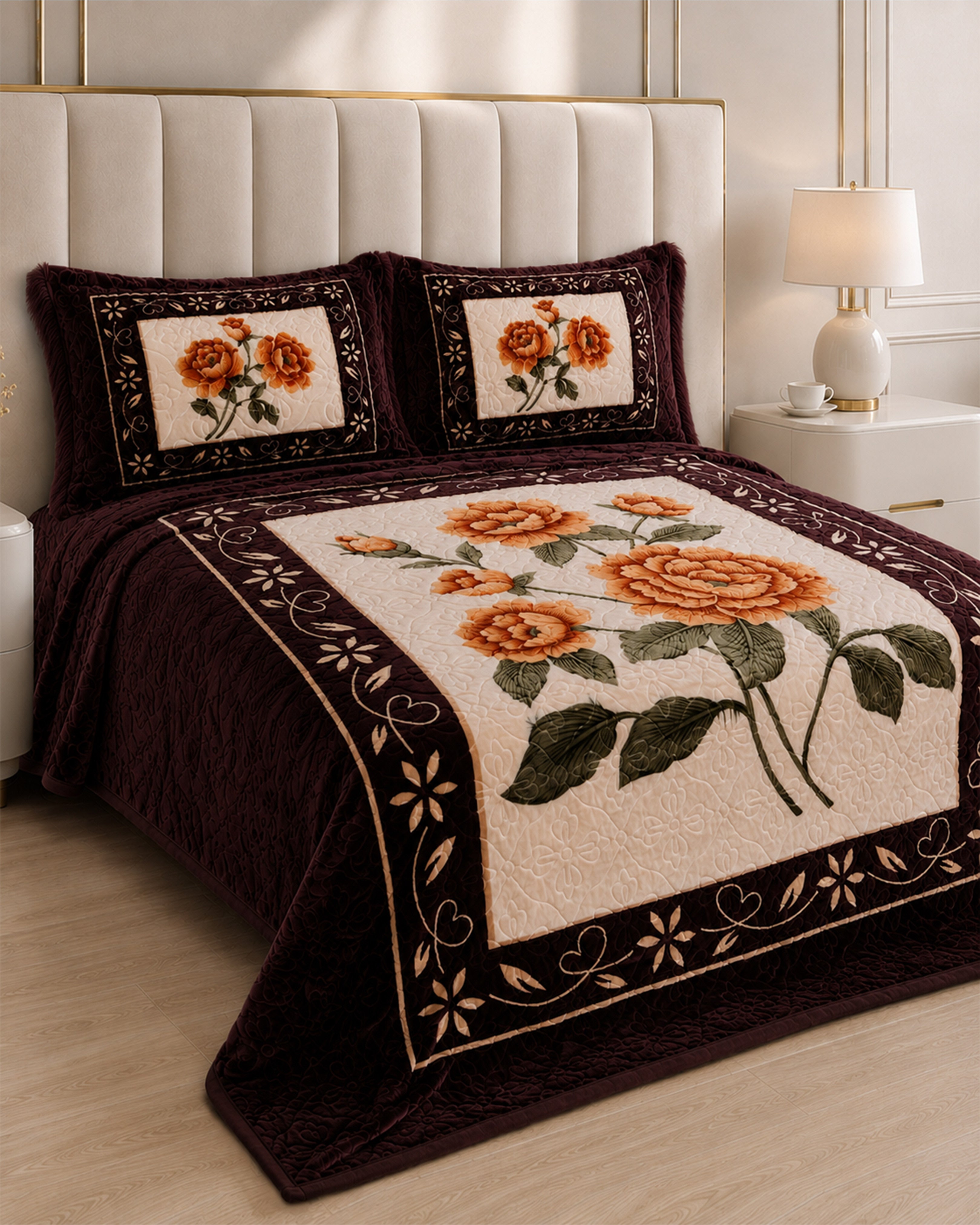 Twilight Marvell Bed Set 4 Piece - Auburn