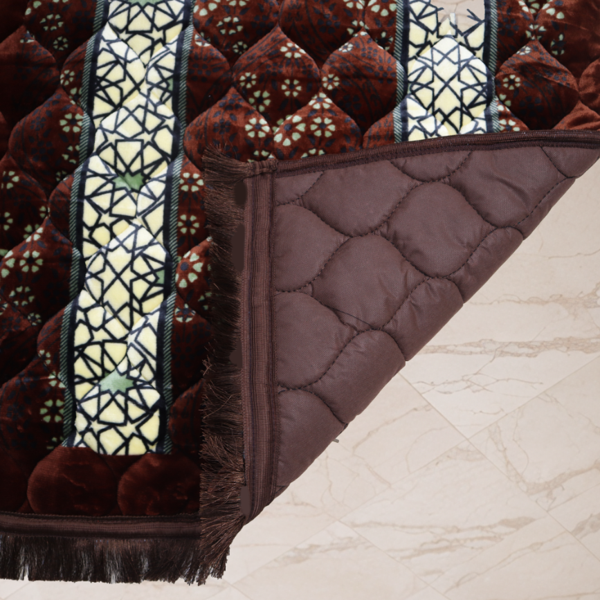 Mughal Janamaz Printed Prayer Mat-Cedar