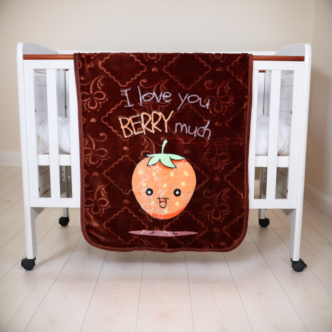 Mini Me Baby AC Flannel Blanket and Pillow Set - Brown Berry