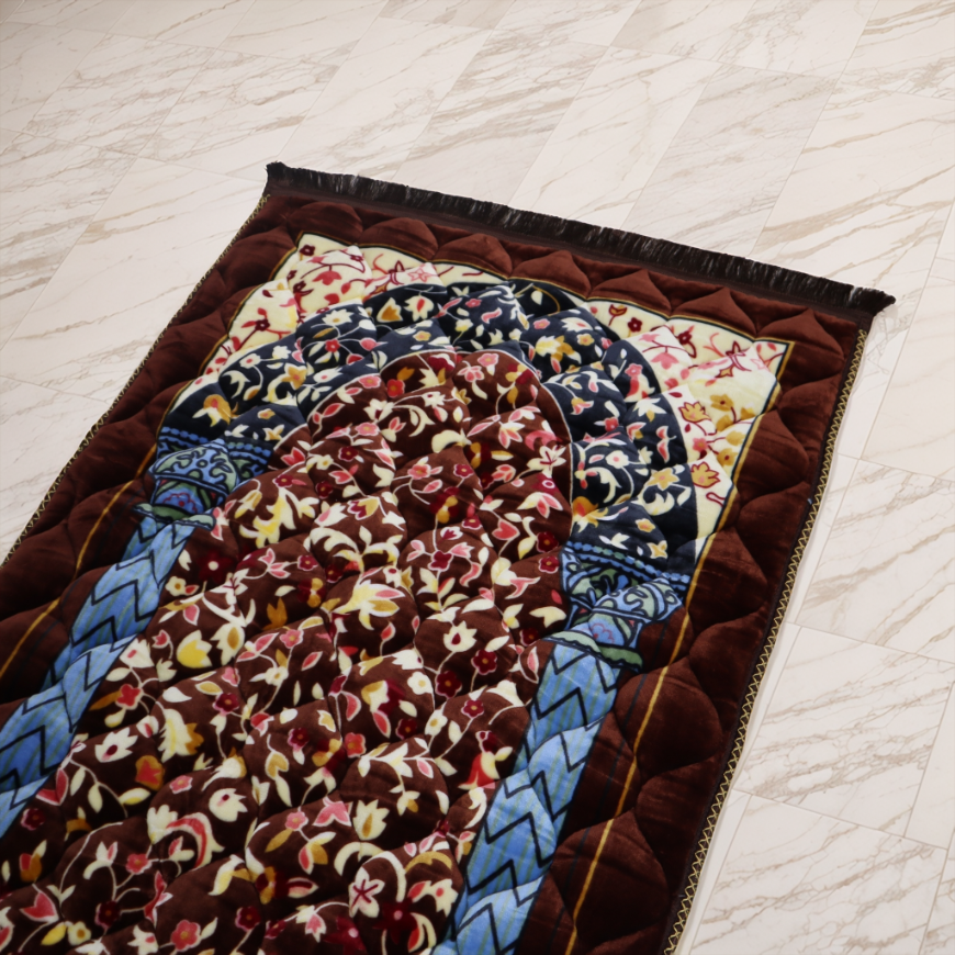 Mughal Janamaz Printed Prayer Mat-Ember