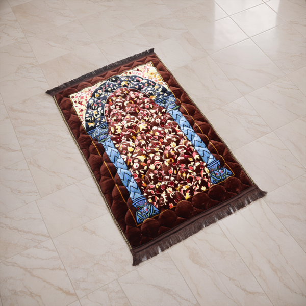 Mughal Janamaz Printed Prayer Mat-Ember