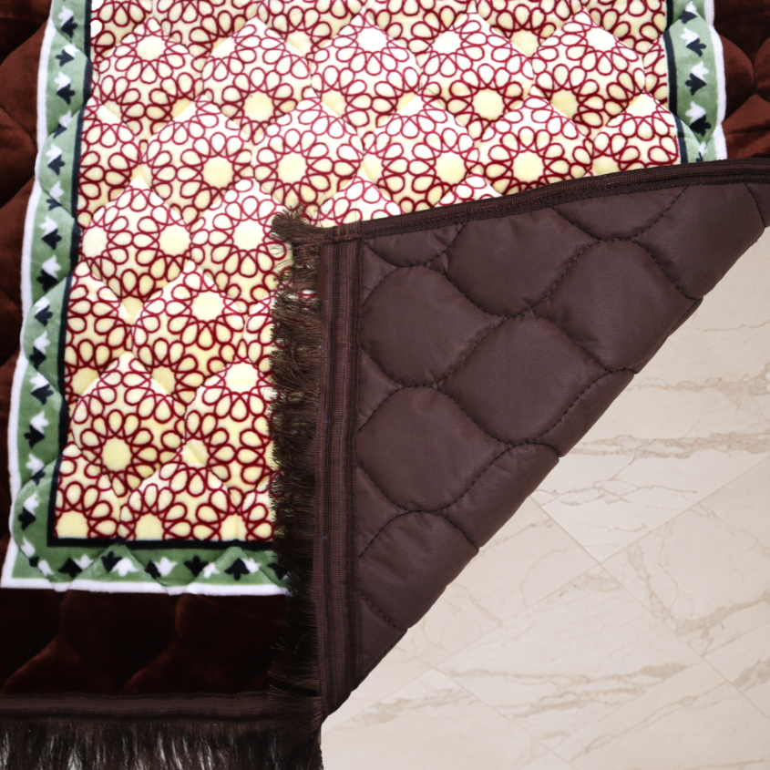 Mughal Janamaz Printed Prayer Mat-Teak