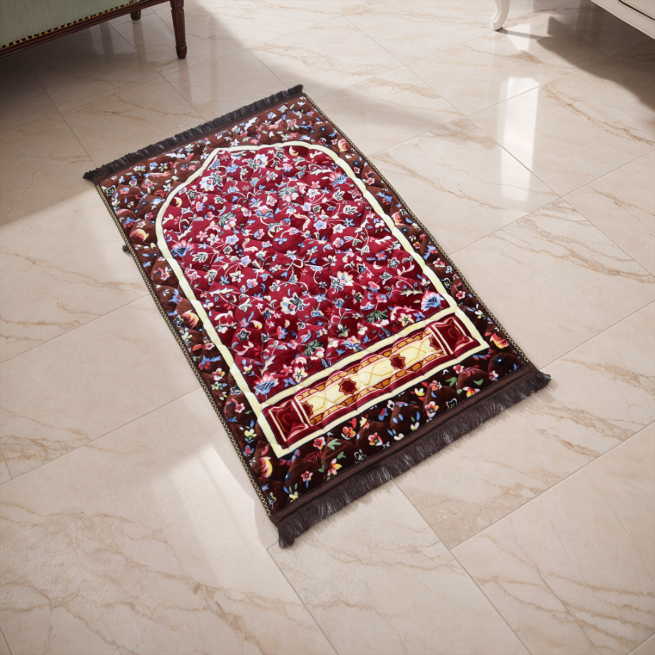 Mughal Janamaz Printed Prayer Mat-Oak