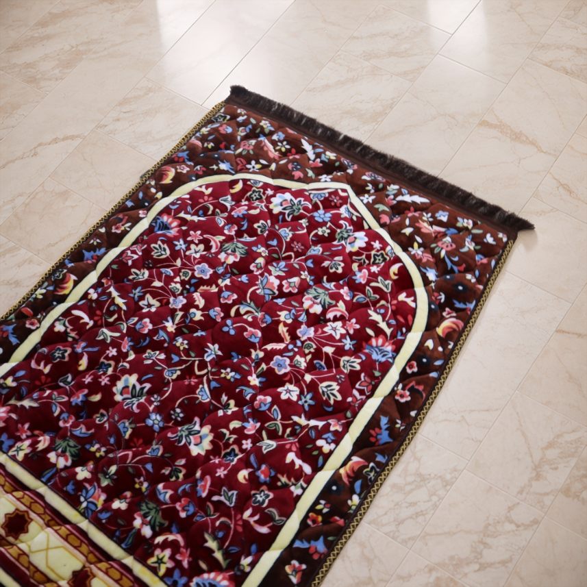 Mughal Janamaz Printed Prayer Mat-Oak