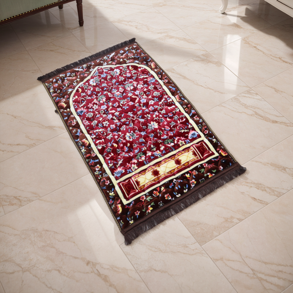 Mughal Janamaz Printed Prayer Mat-Oak