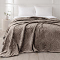 Sherpa Jacquard Throw Blanket - Brown
