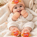 Mom Hug's Baby Cap Set 3 Piece - Comfy Orange