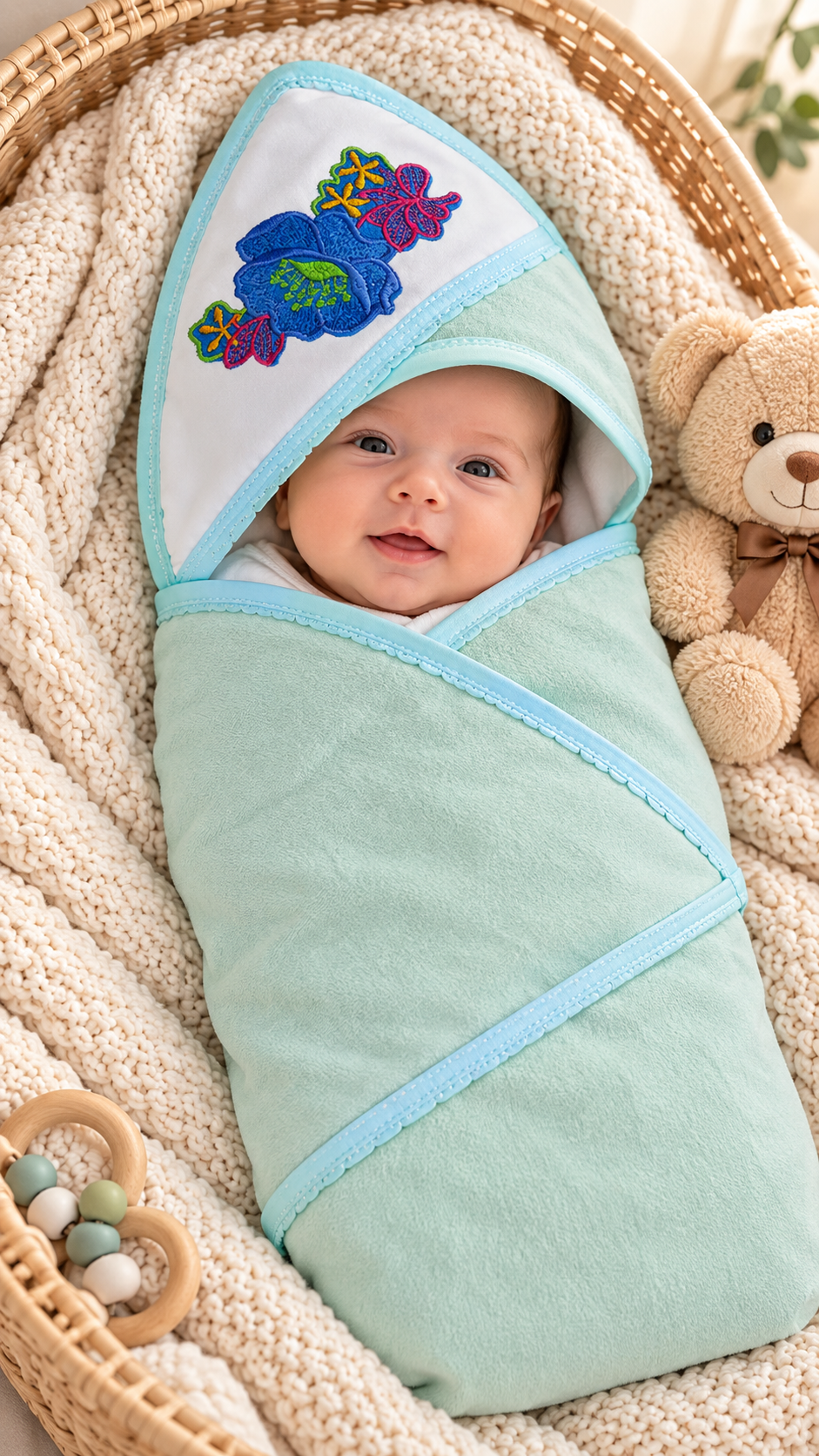 Baby Swaddle Sheet - Bright Green