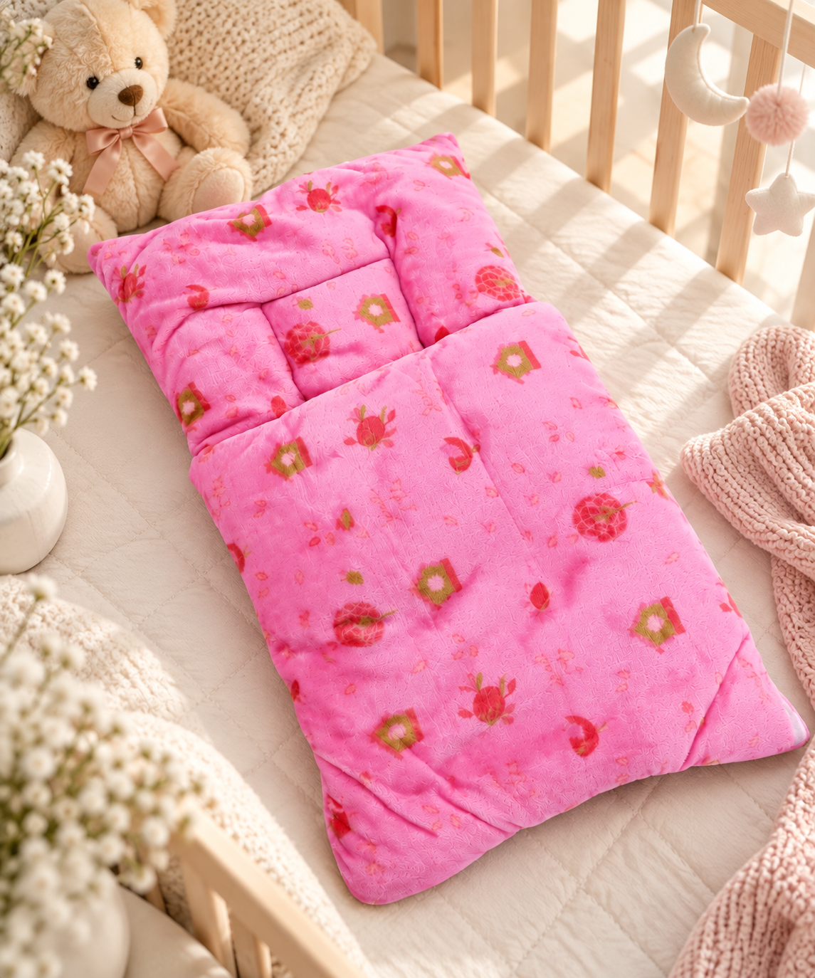 Cuddle Me Mink Baby Carrier Nest-Blossom Pink