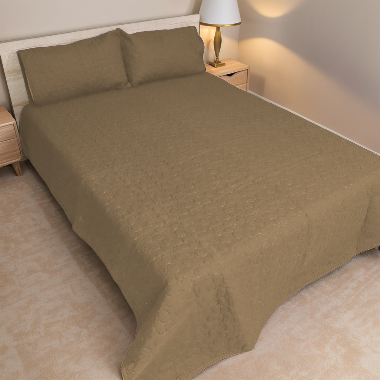 Valancia 3pcs BedSpread- Cream