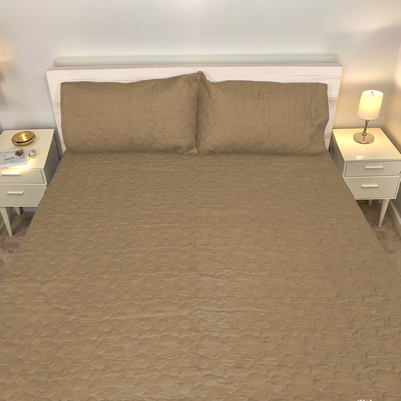 Valancia 3pcs BedSpread- Cream