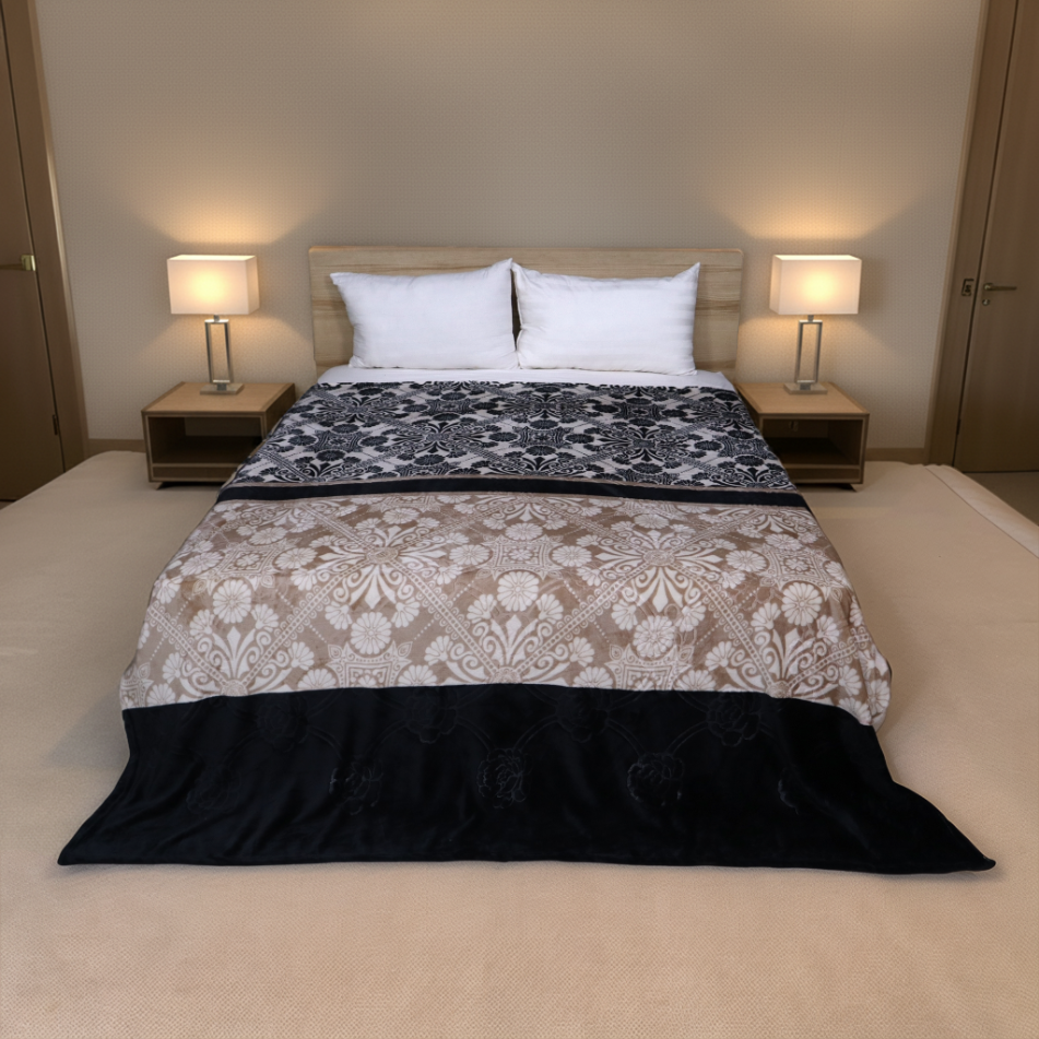 Supremo Double Flannel Blanket-Cinder