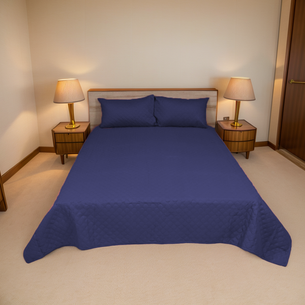 Luxe Bed Spread Ocean Quilted Jacquard Embossed